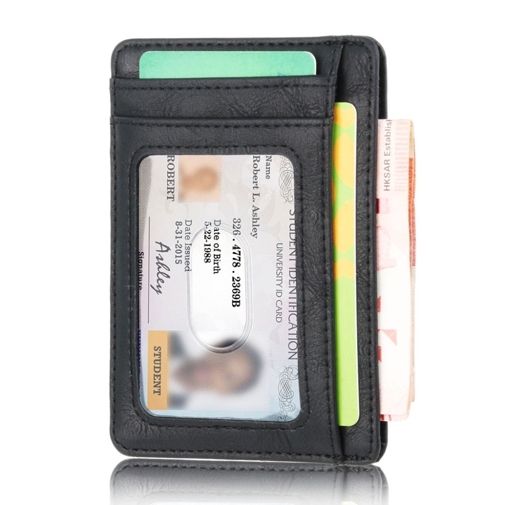 VEGAN Leather RFID Protected Royal Blue Metallic Zipper Wallet